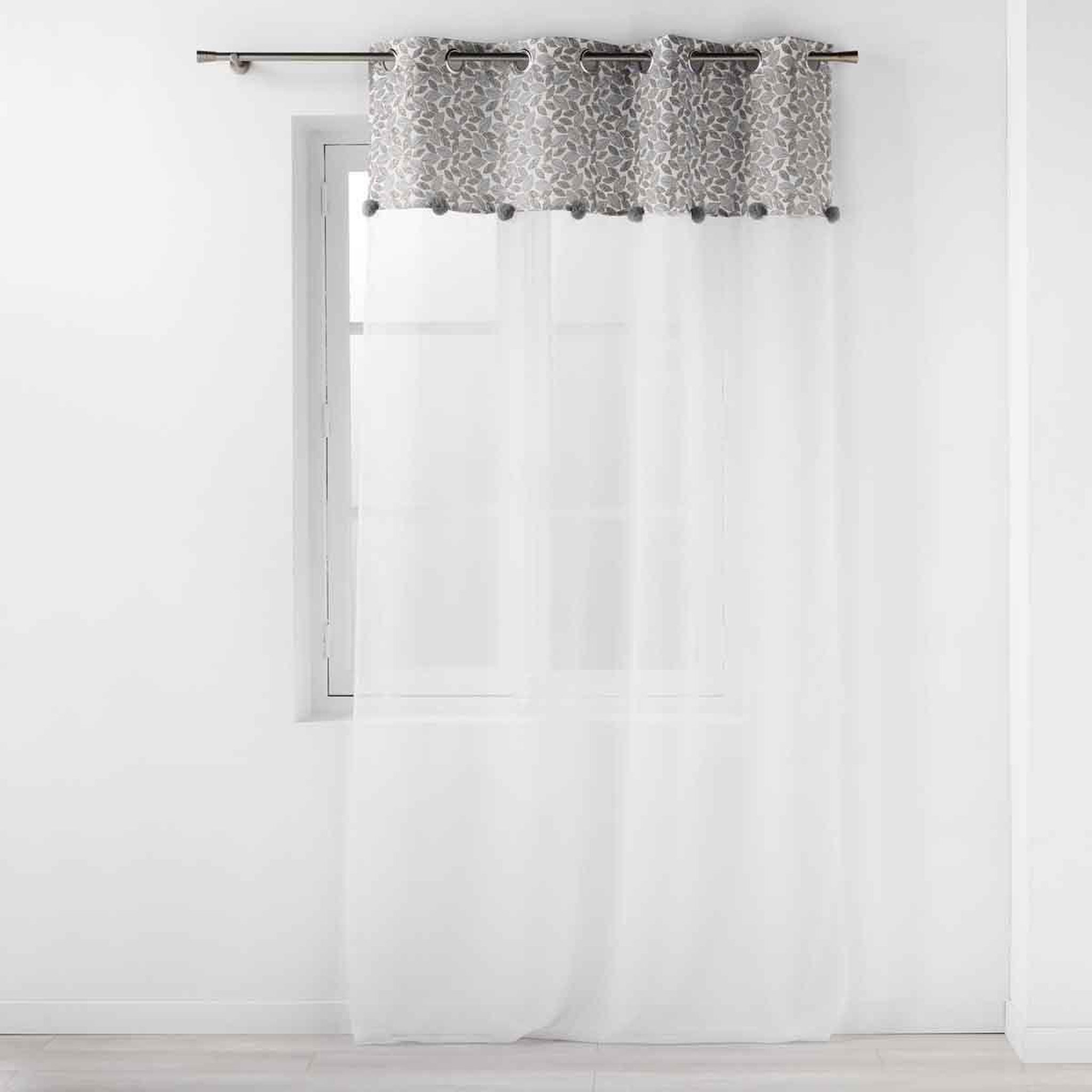 Douceur d'Intérieur Rideau voilage à œillets  vilanelle  140x240cm gris