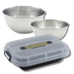 ZENKER Set pâtisserie moule à gâteaux 34 x 24 cm avec couvercle, 2 bols à mixer et 1 spatule Zenker