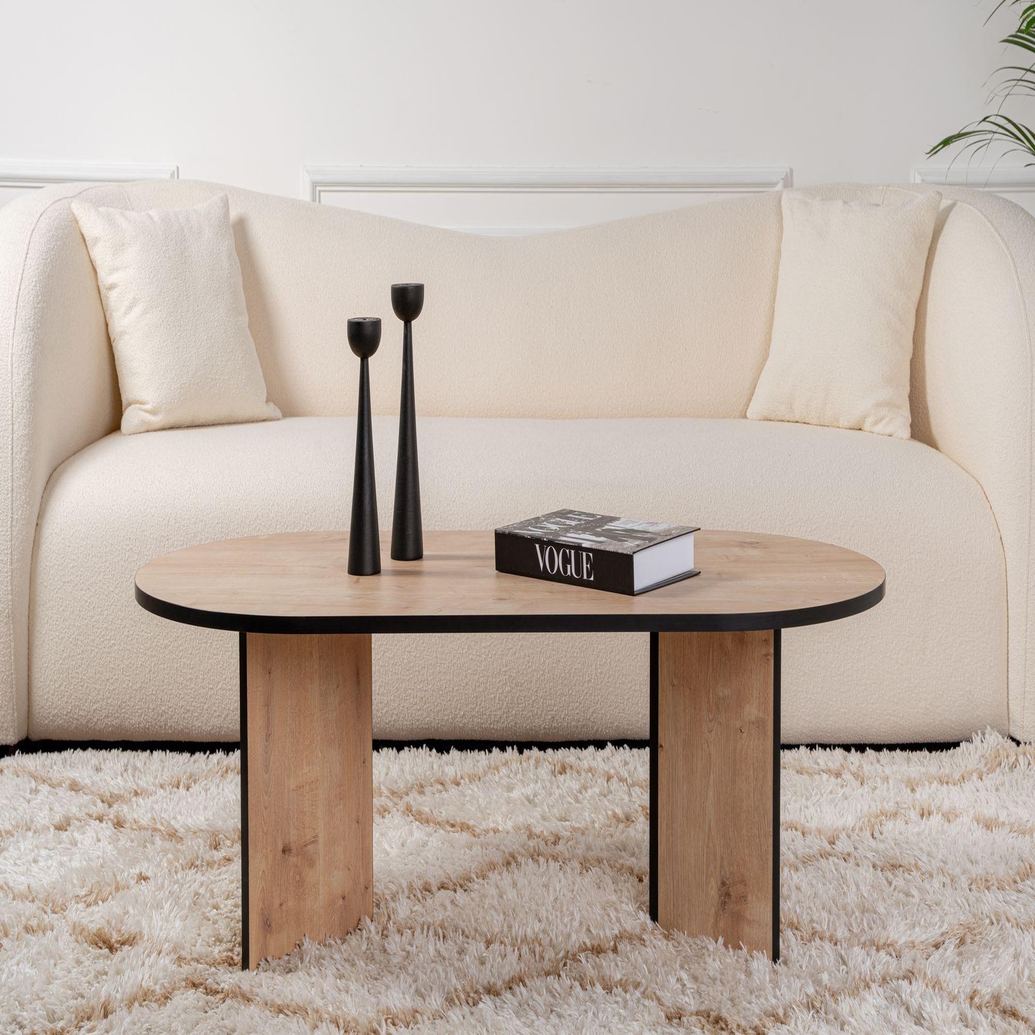 Voir la diapositive 3 : Habitat et Jardin Table basse en bois  sable  119 x 60 x 40 cm - chêne saphir