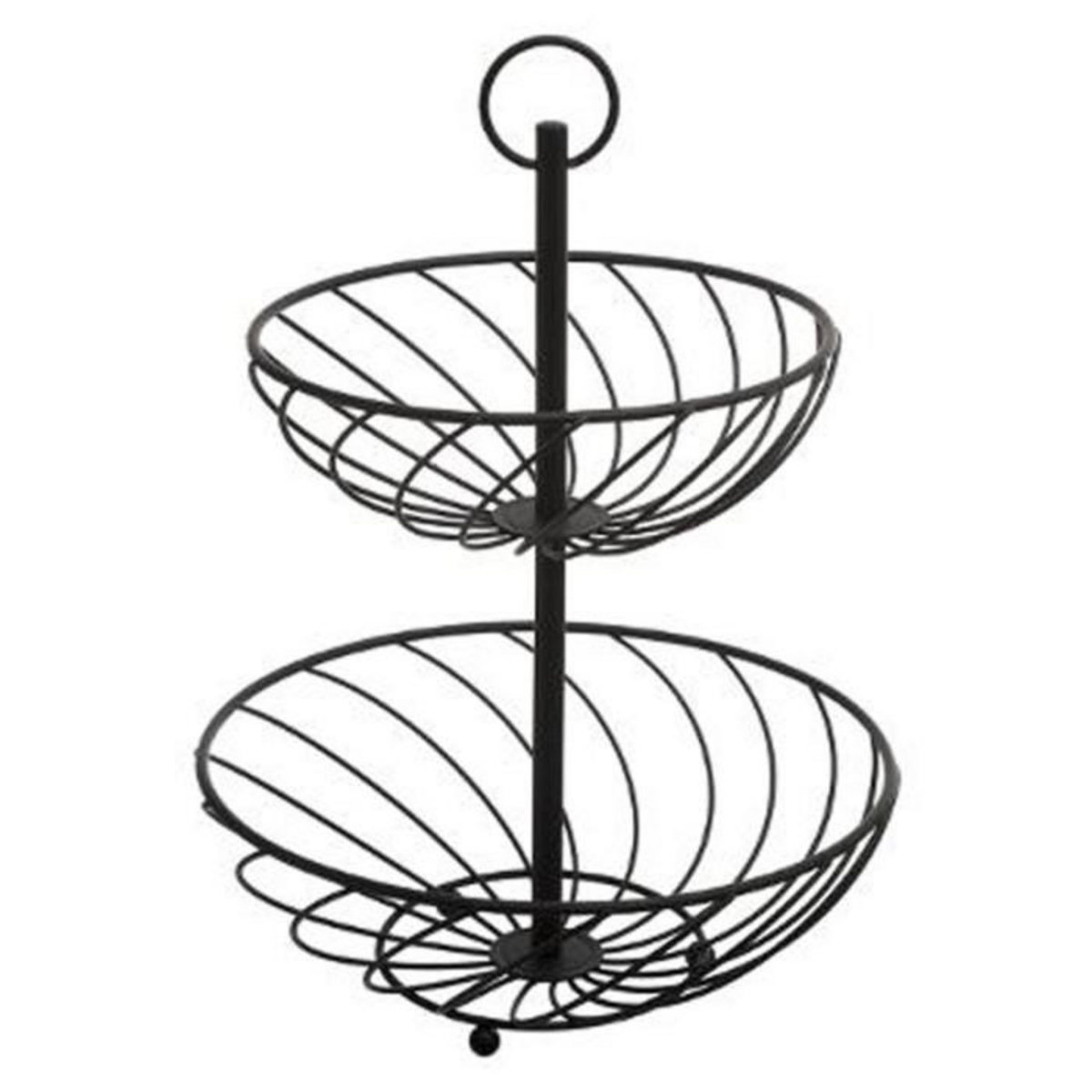FIVE Corbeille à Fruits 2 Niveaux  Torsade  34cm Noir