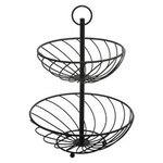 FIVE Corbeille à Fruits 2 Niveaux  Torsade  34cm Noir