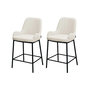 Voir la diapositive 1 : LISA DESIGN Salinas - lot de 2 chaises de bar - en velours côtelé - beige - h65 cm