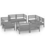 Voir la diapositive 2 : VIDAXL Salon de jardin 8 pcs Gris Bois de pin massif