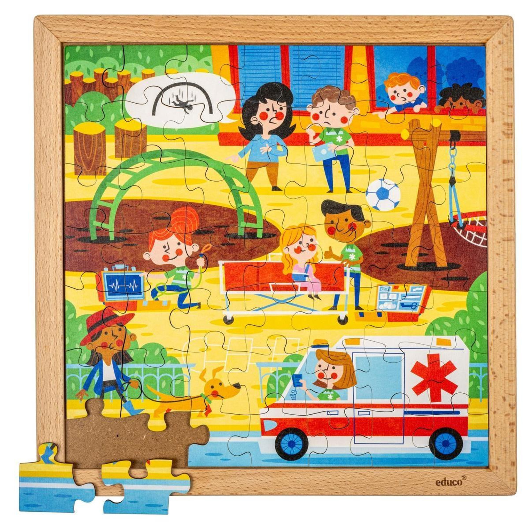 Voir la diapositive 4 : EDUCO Services d'urgence - ambulance — 49 pièces de puzzle
