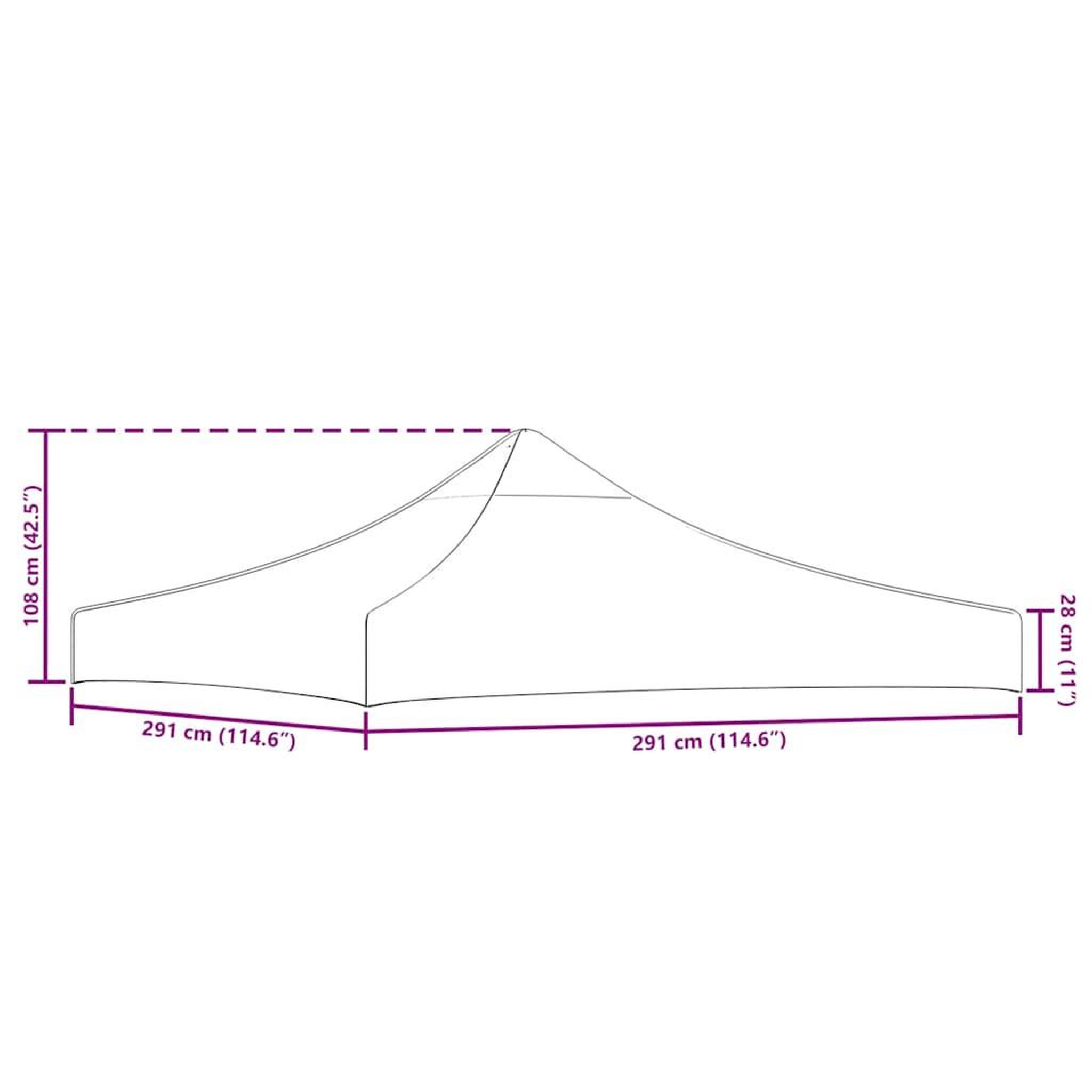 Voir la diapositive 5 : VIDAXL Toit de tente de reception 3x3 m Vert 270 g/m^2