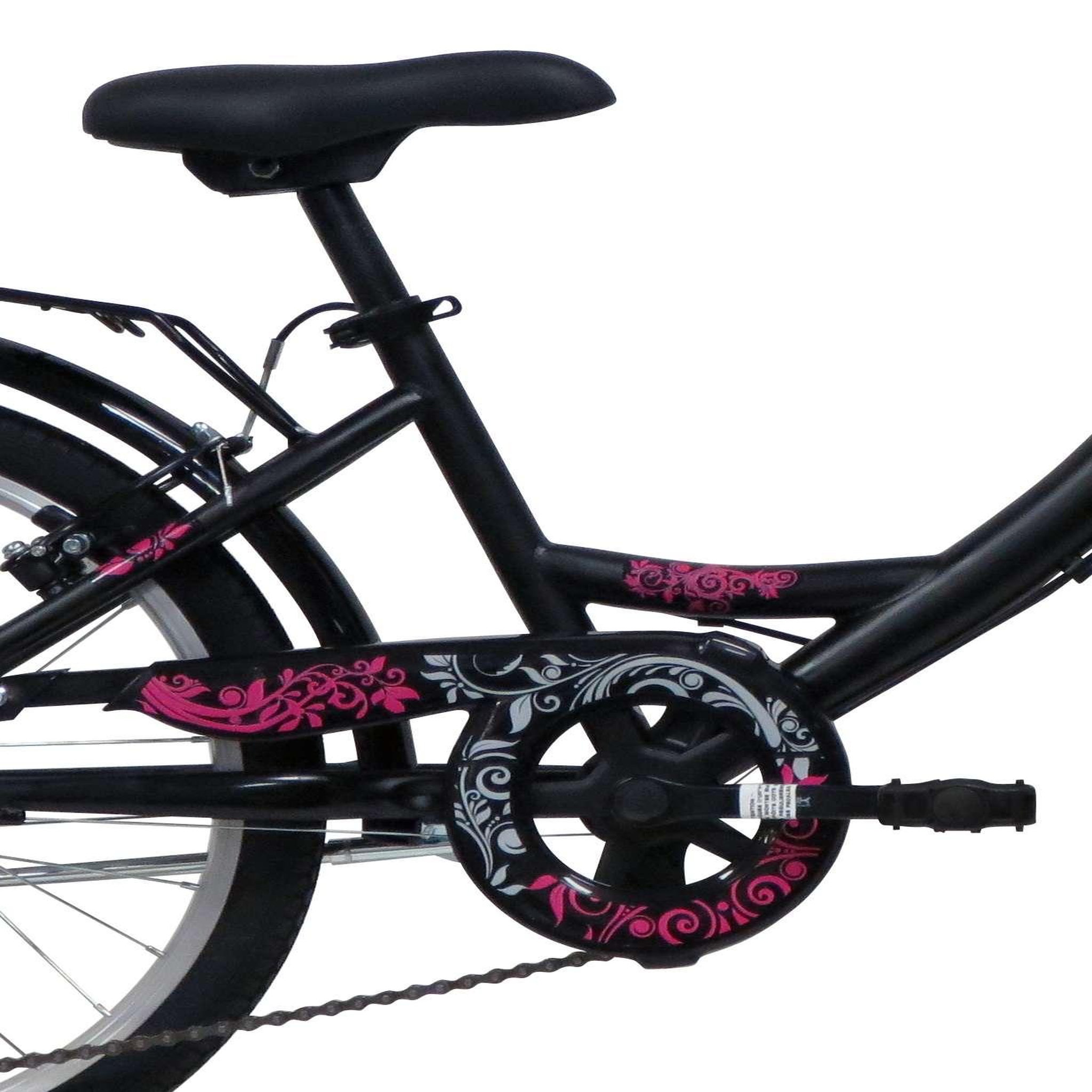 Voir la diapositive 3 : Vélo enfant (120/140 cm) / Modèle 20'' rigide fille   Olinda  de 115 à 140 cm - Fourche rigide - 6 vitesses - Dérailleur Shimano - Freins V-Brake - Equipé City