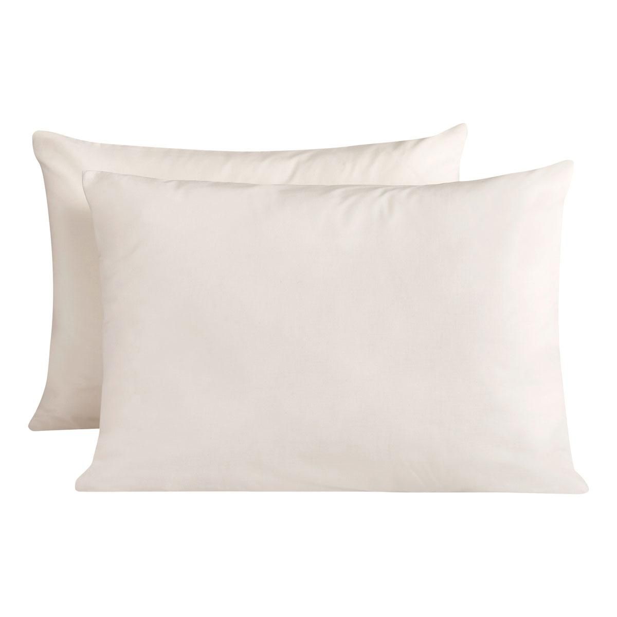 DODO Lot de 2 taies d'oreiller Coton BIO Ivoire