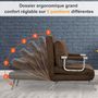 Voir la diapositive 4 : HOMCOM Fauteuil chauffeuse canapé-lit convertible 1 place déhoussable grand confort coussin pieds accoudoirs métal suède marron