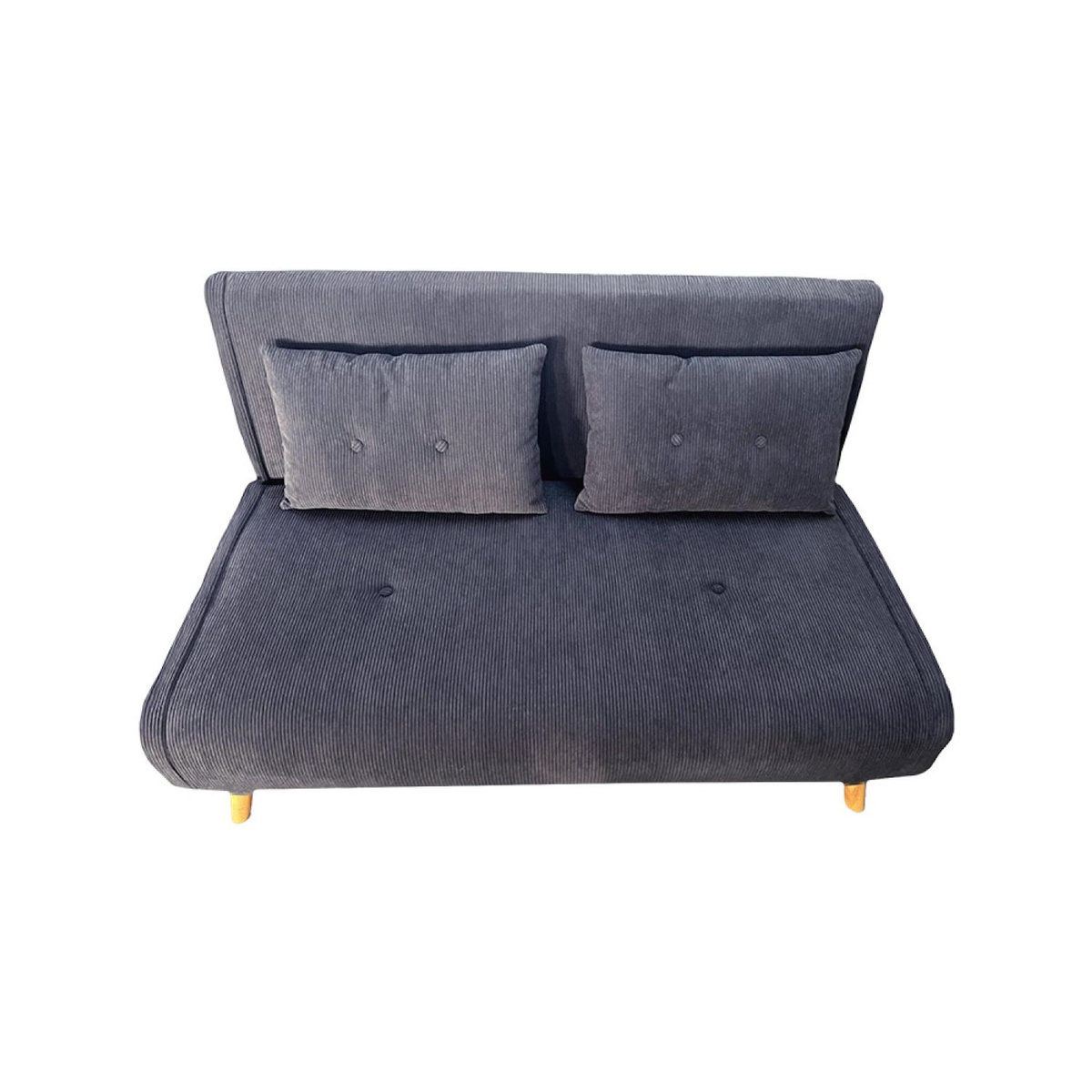 CONCEPT USINE Canapé convertible en velours côtelé gris 2 places ENNIS