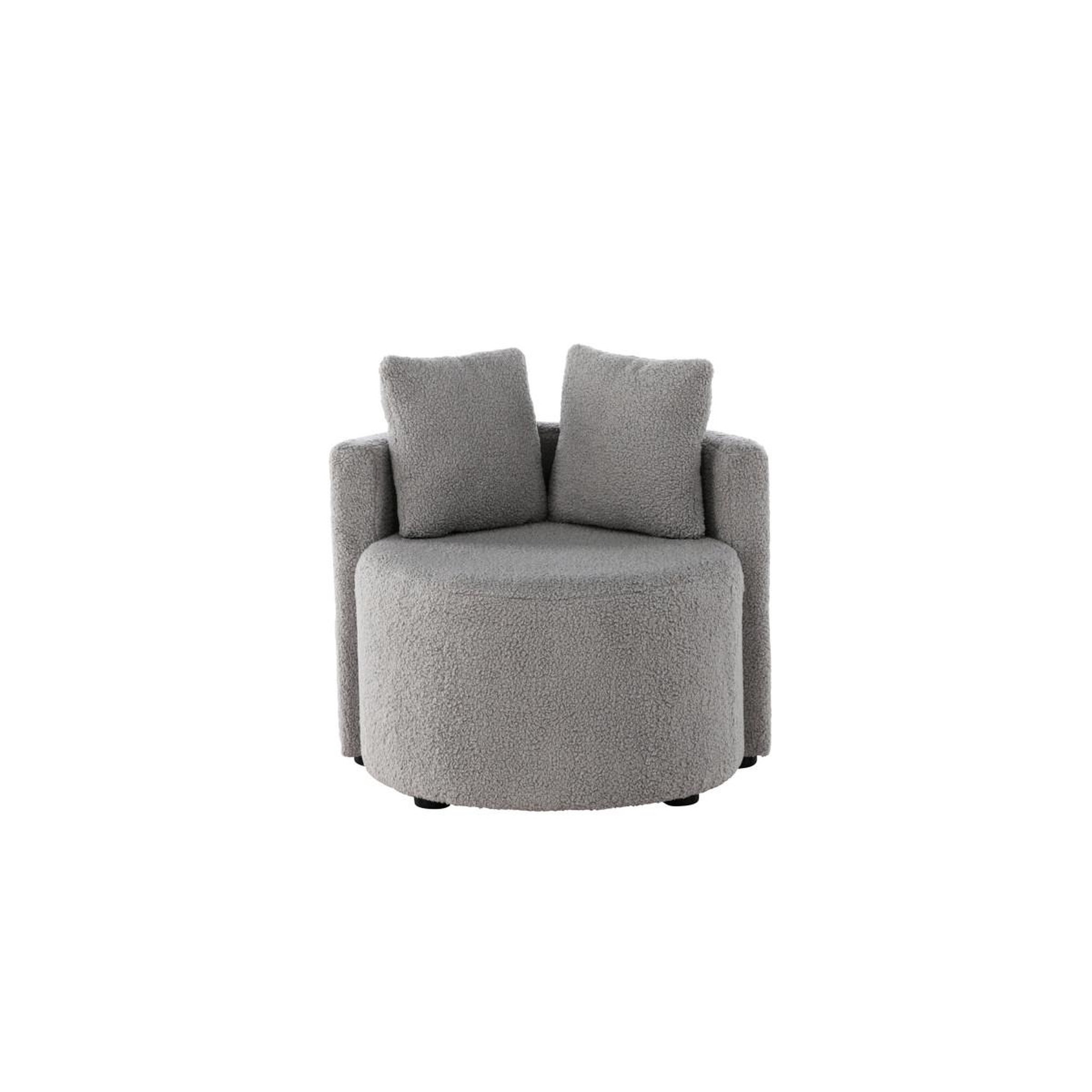 Voir la diapositive 2 : Paris Prix Fauteuil enfant en tissu bouclé  kelso  59cm gris