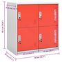 Voir la diapositive 6 : VIDAXL Armoire a casiers Gris clair et rouge 90x45x92,5 cm Acier