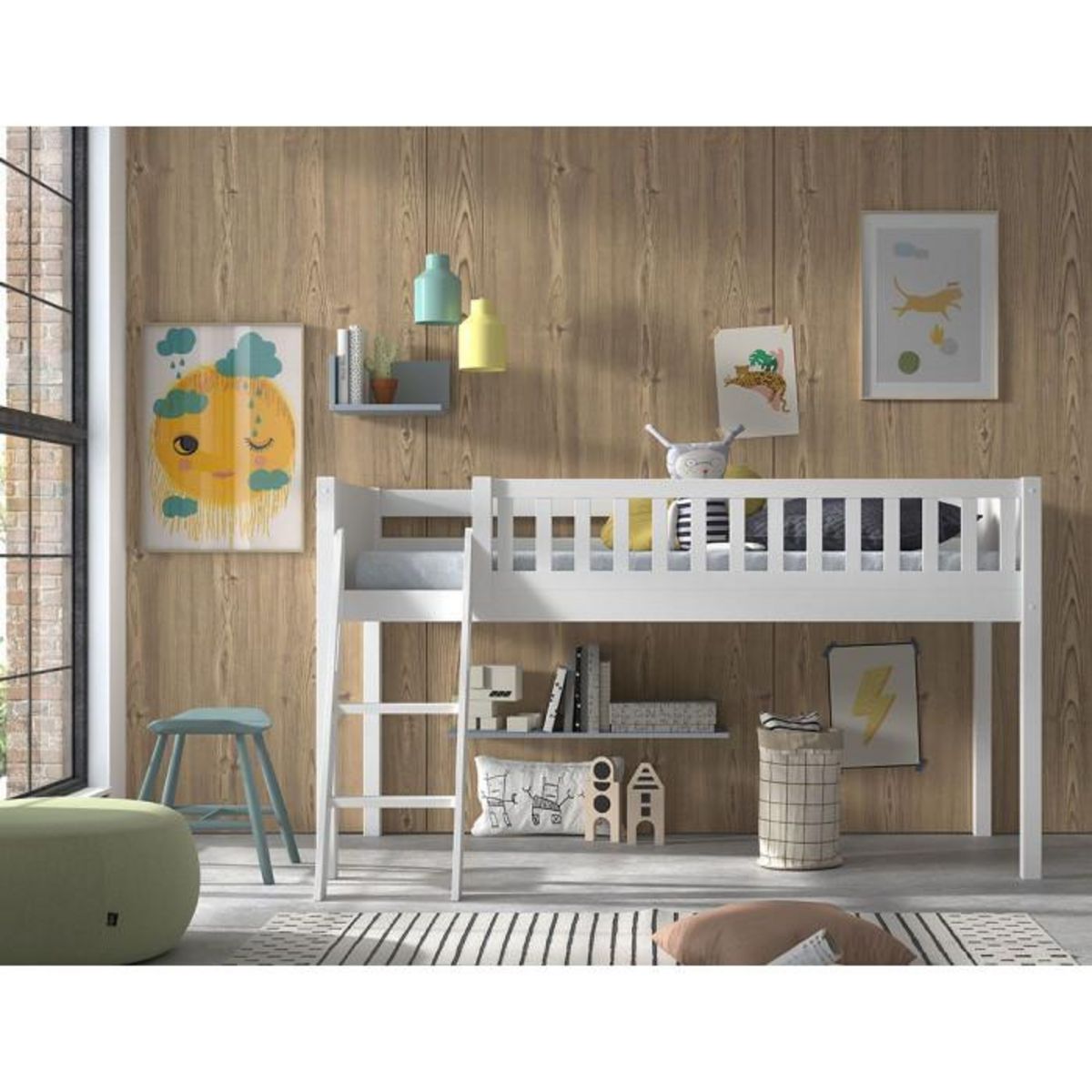 Paris Prix Lit Enfant  Scott  90x200cm Blanc