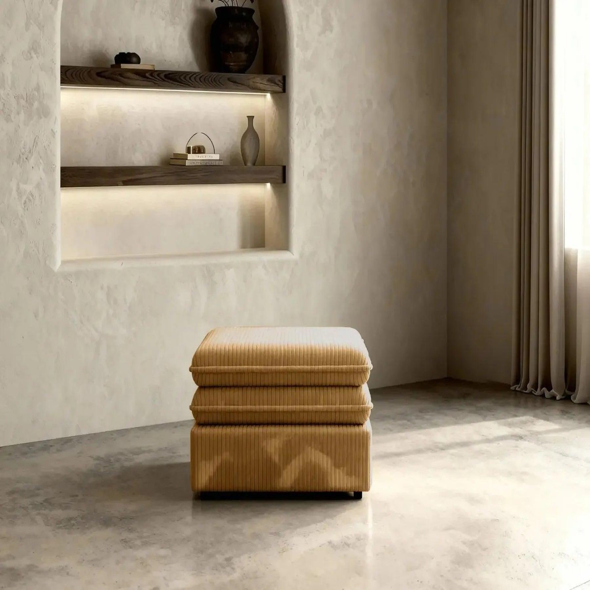 Voir la diapositive 3 : CASANOVA PARIS Oscar - pouf velours cotelé