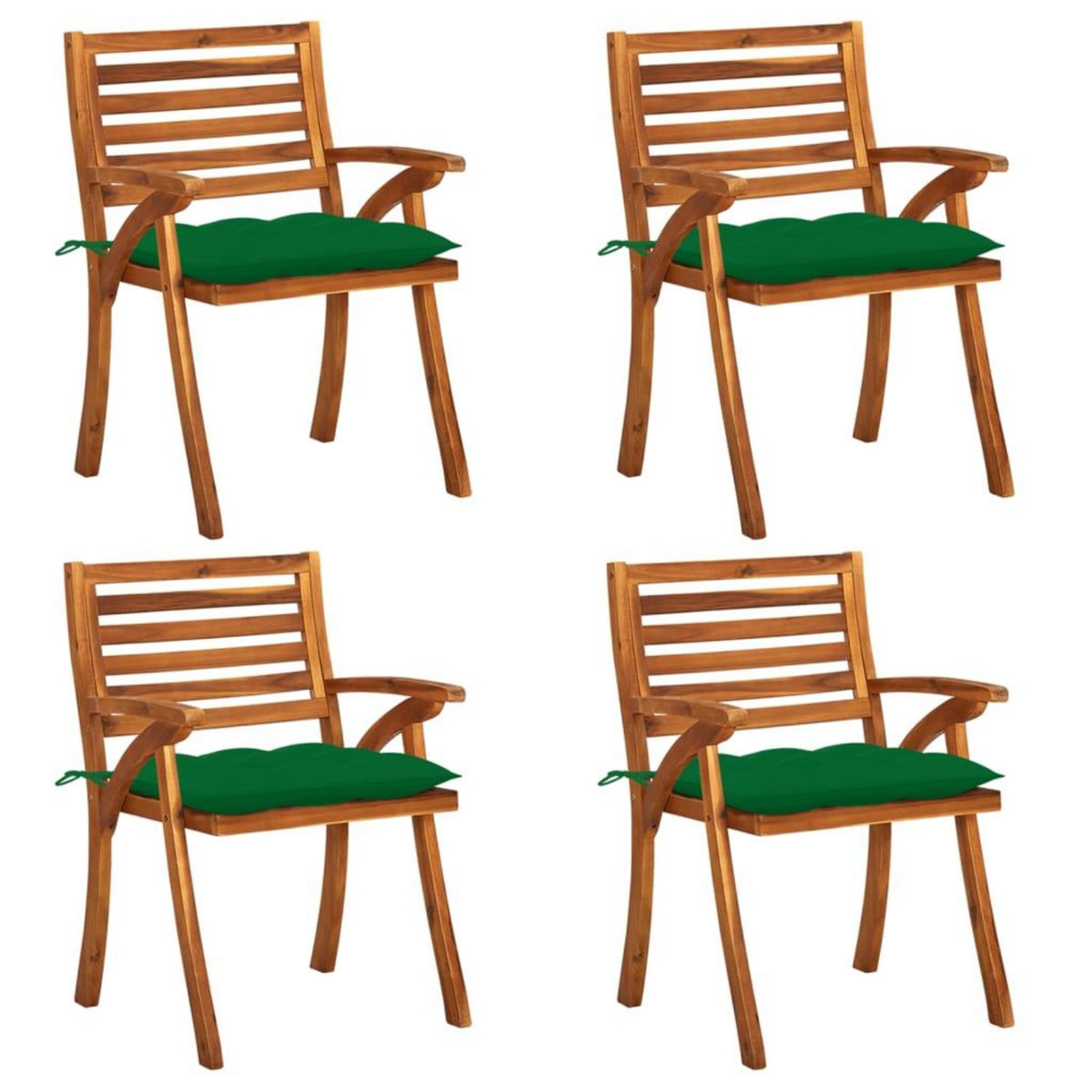 VIDAXL Chaises de jardin avec coussins lot de 4 Bois de teck solide