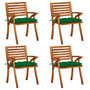 Voir la diapositive 1 : VIDAXL Chaises de jardin avec coussins lot de 4 Bois de teck solide
