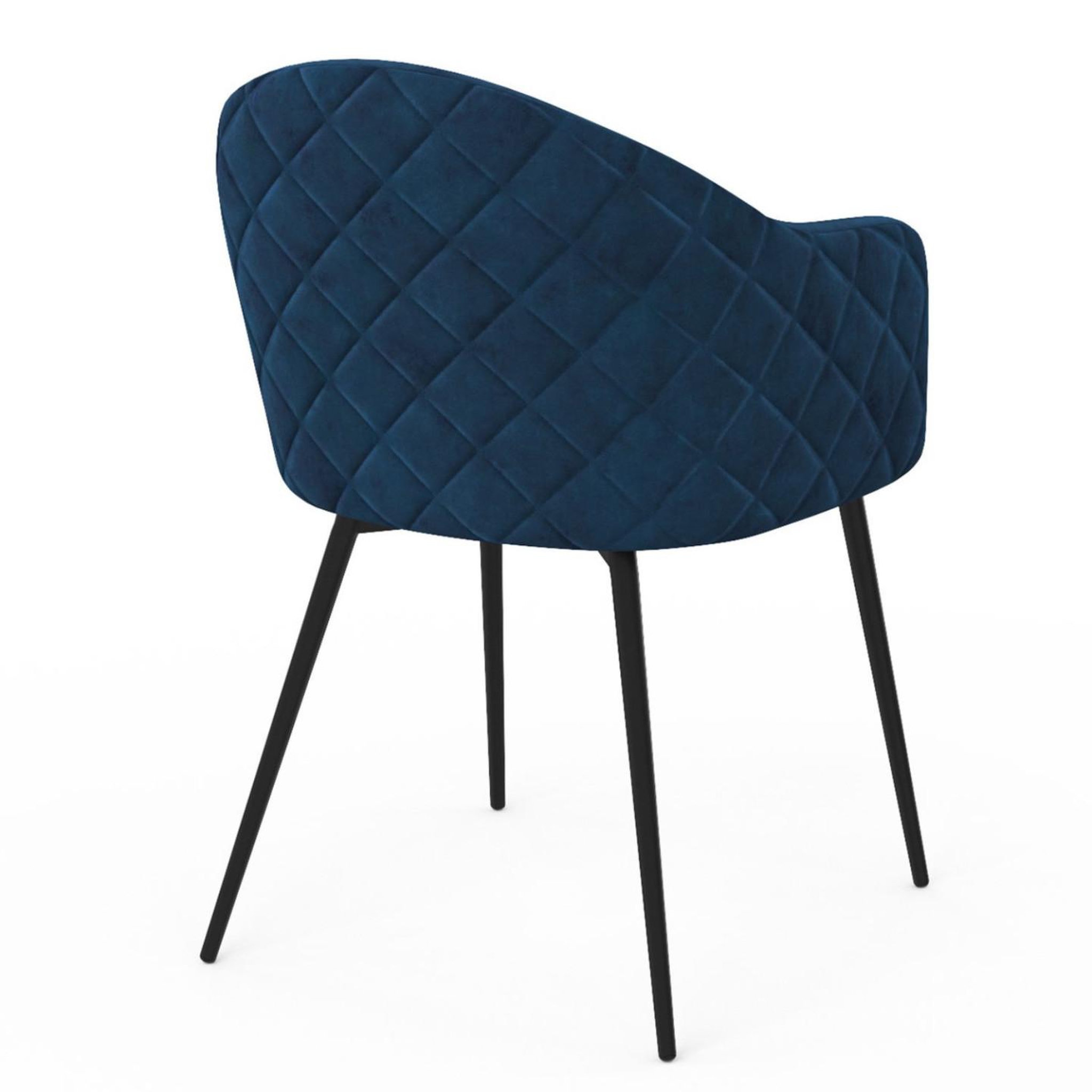 Voir la diapositive 4 : ID MARKET Lot de 2 chaises de salle à manger, fauteuils de table moly en velours gaufré bleu canard