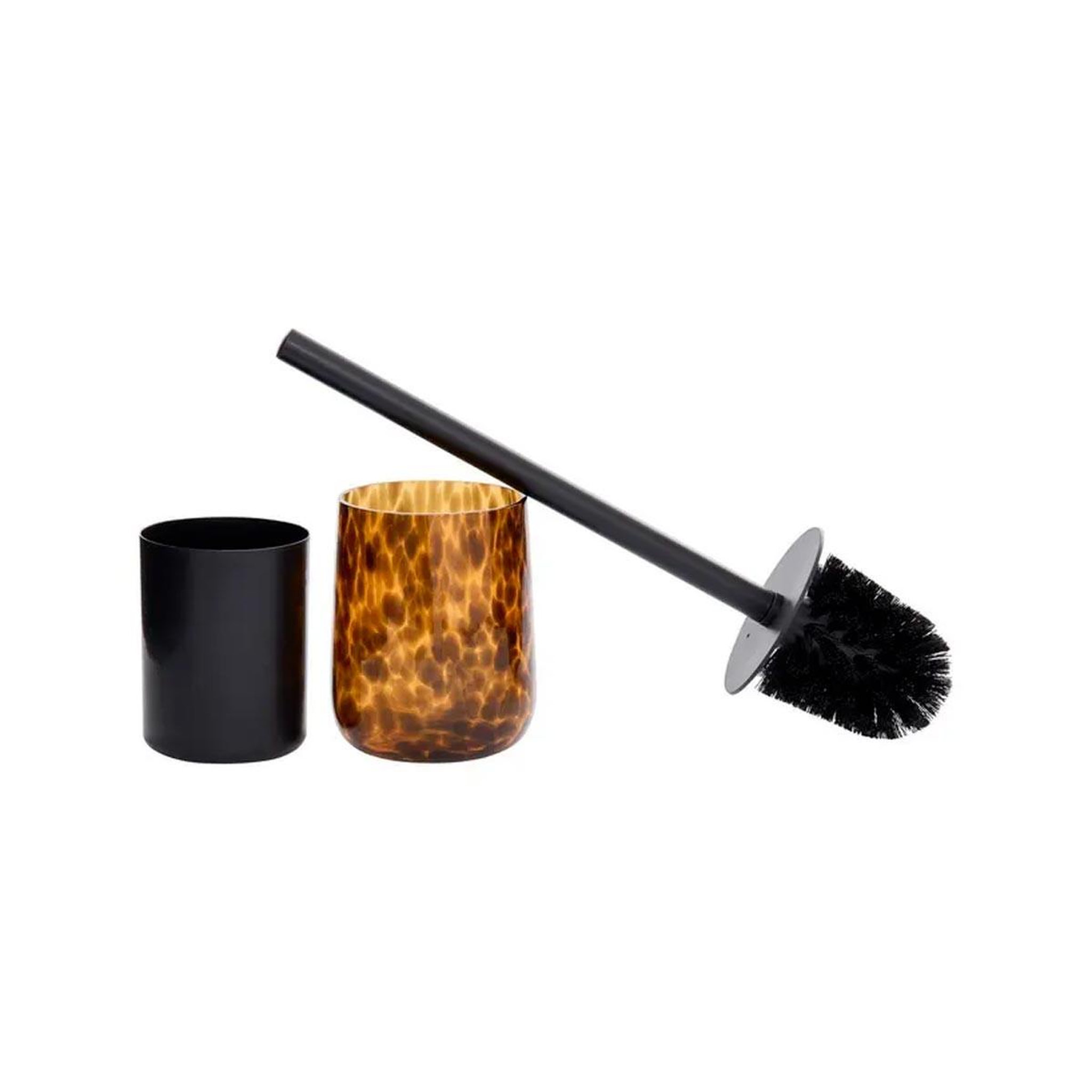 Voir la diapositive 2 : FIVE Brosse wc en verre  dotty  39cm marron