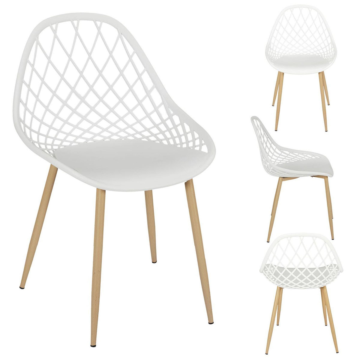 TOILINUX Lot de 4 chaises d'extérieur Malaga en polypropylène