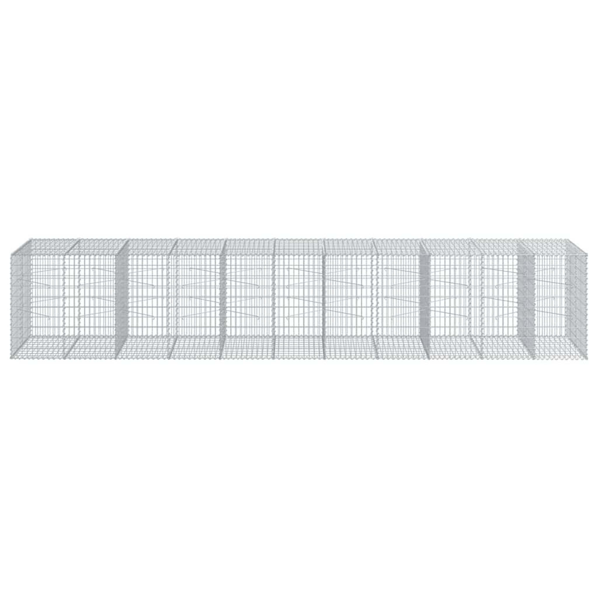 Voir la diapositive 3 : VIDAXL Panier gabion avec couvercle 550x100x100 cm fer galvanise