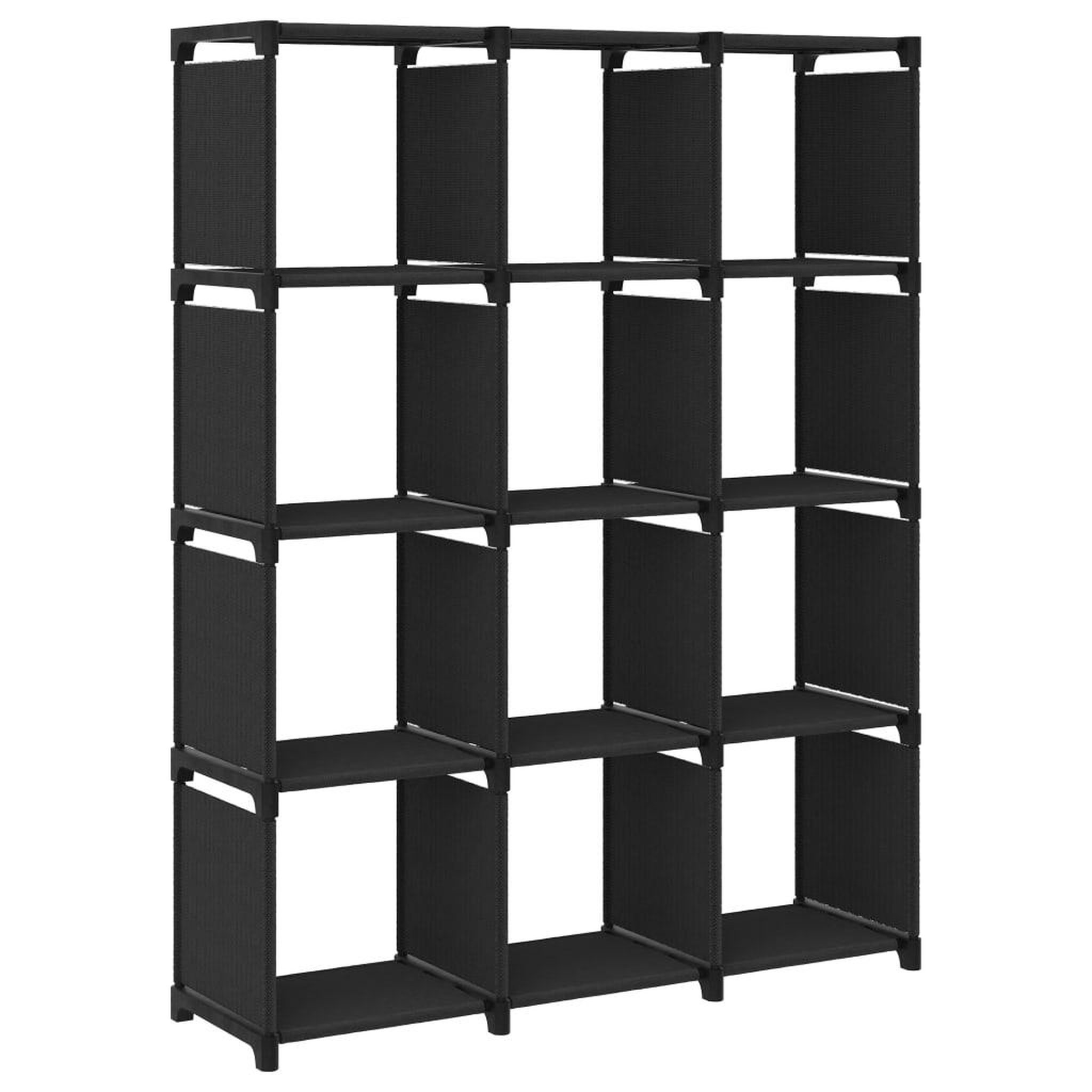 Voir la diapositive 1 : VIDAXL Etagere d'affichage 12 cubes Noir 103x30x141 cm Tissu