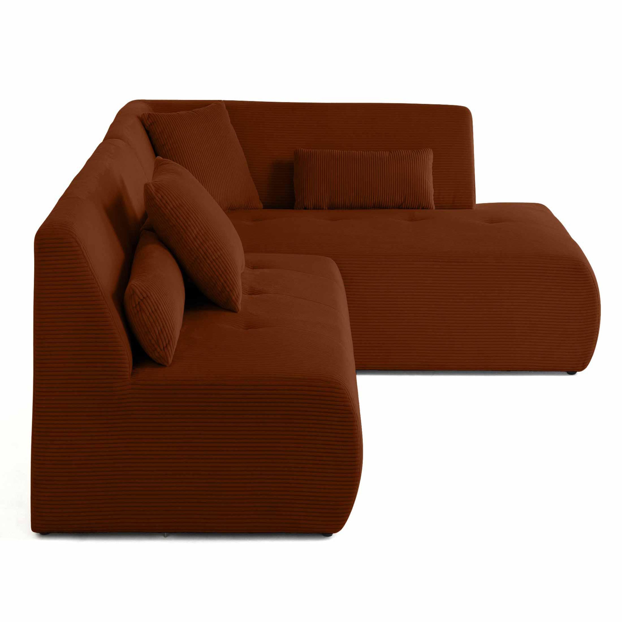 Voir la diapositive 3 : LISA DESIGN Onyx - canapé modulable d'angle droit - 5 places - en velours côtelé