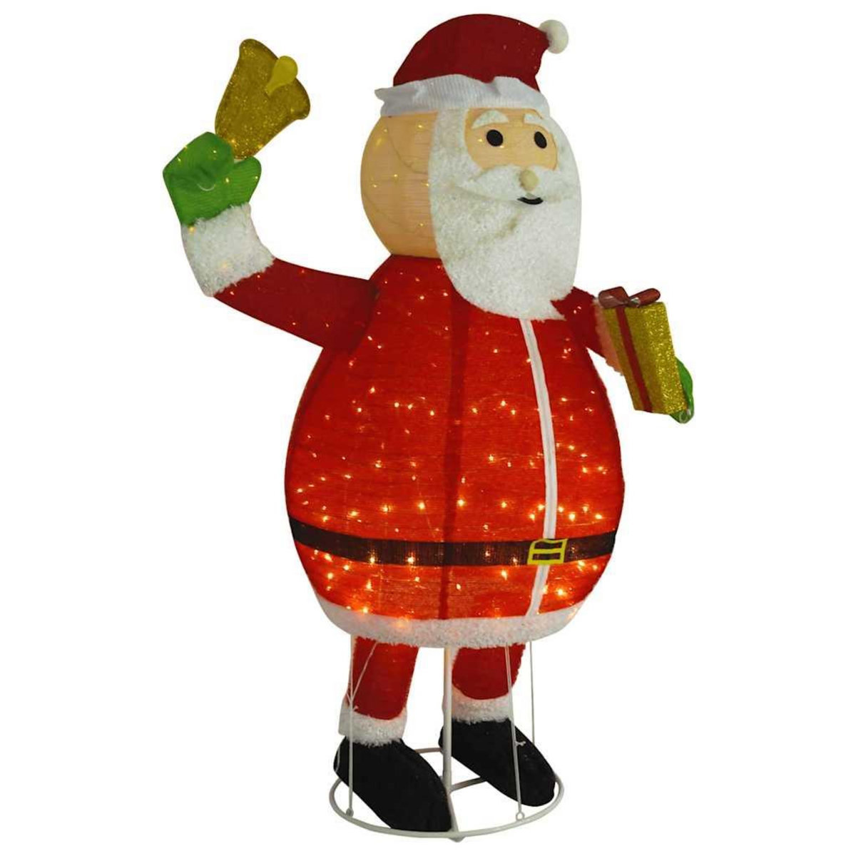VIDAXL Decoration de Noël Figurine Pere Noël LED Tissu de luxe 180 cm