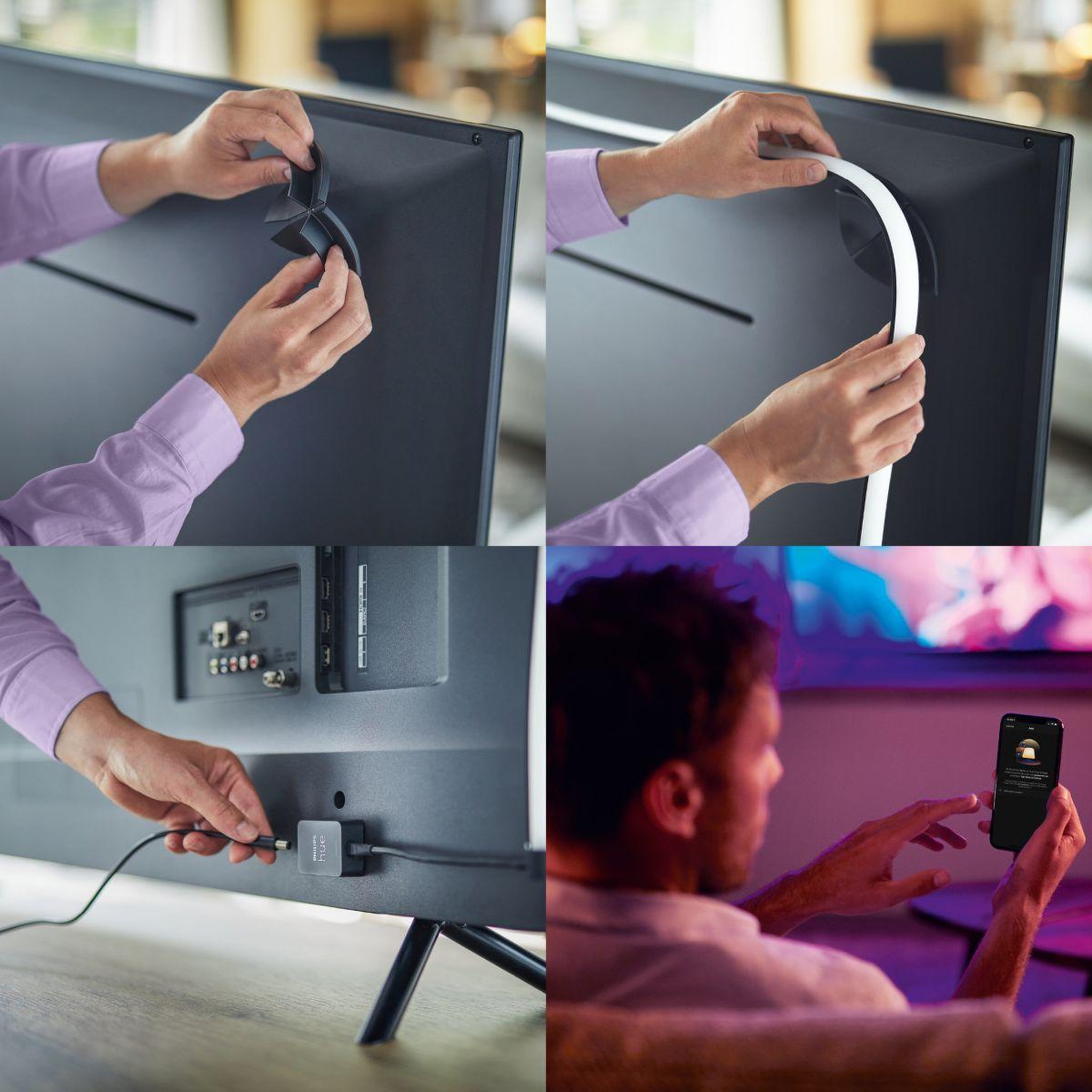 Voir la diapositive 4 : PHILIPS HUE Ruban LED Play Gradient TV75'' White&Color Ambianc