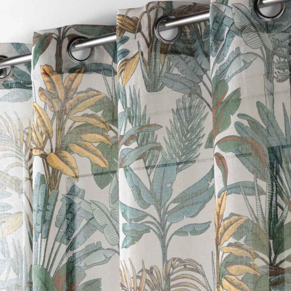 Paris Prix Rideau Voilage à Œillets  Balinesia  140x240cm Vert