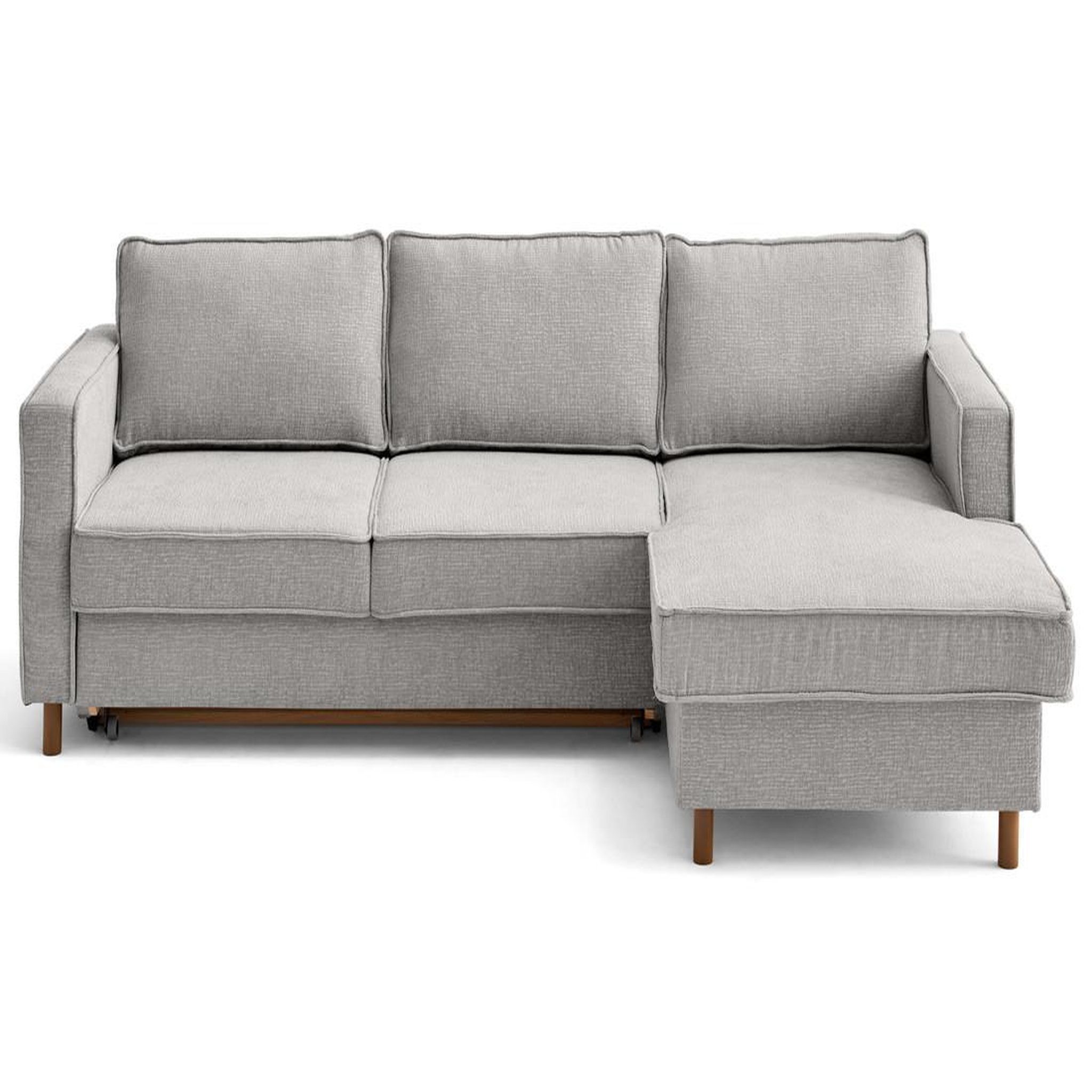 Voir la diapositive 4 : LISA DESIGN Jake - canapé d'angle droit 4 places convertible avec coffre en tissu velours relief