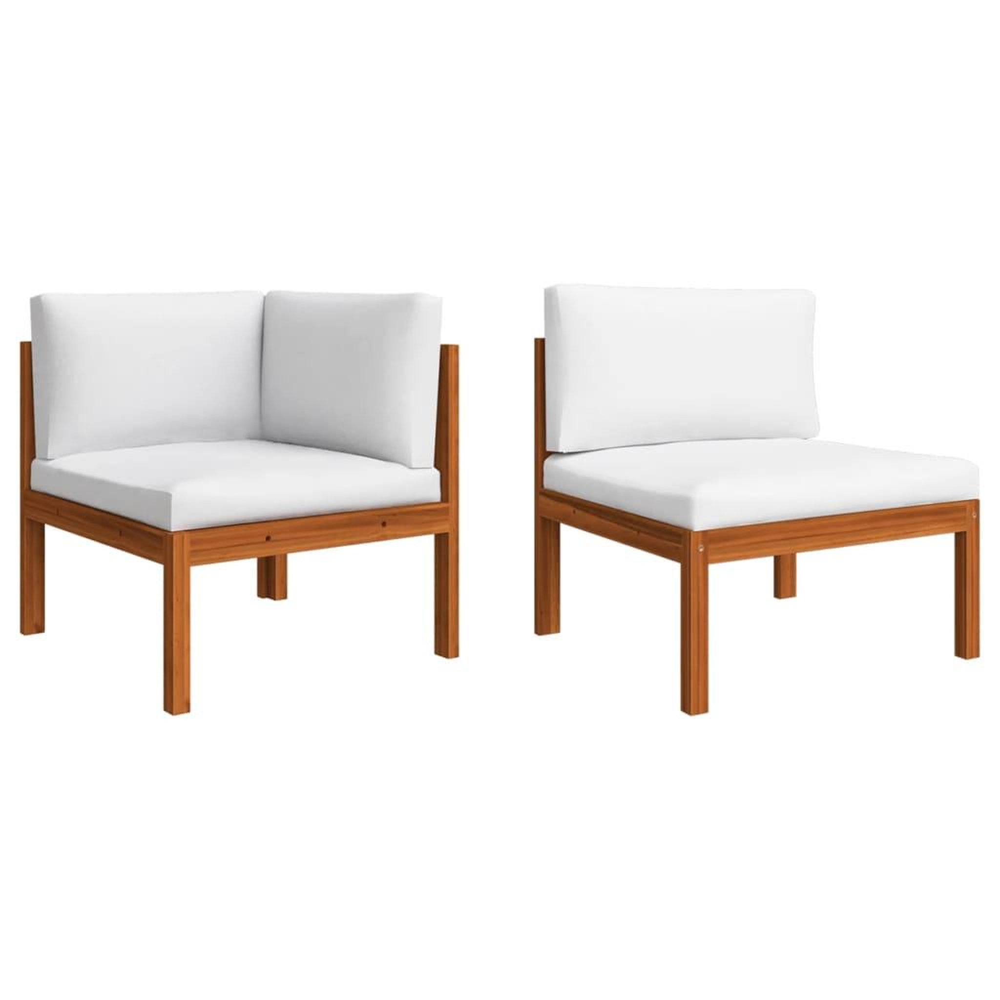 Voir la diapositive 2 : VIDAXL Salon de jardin 2 pcs avec coussins Bois d'acacia solide