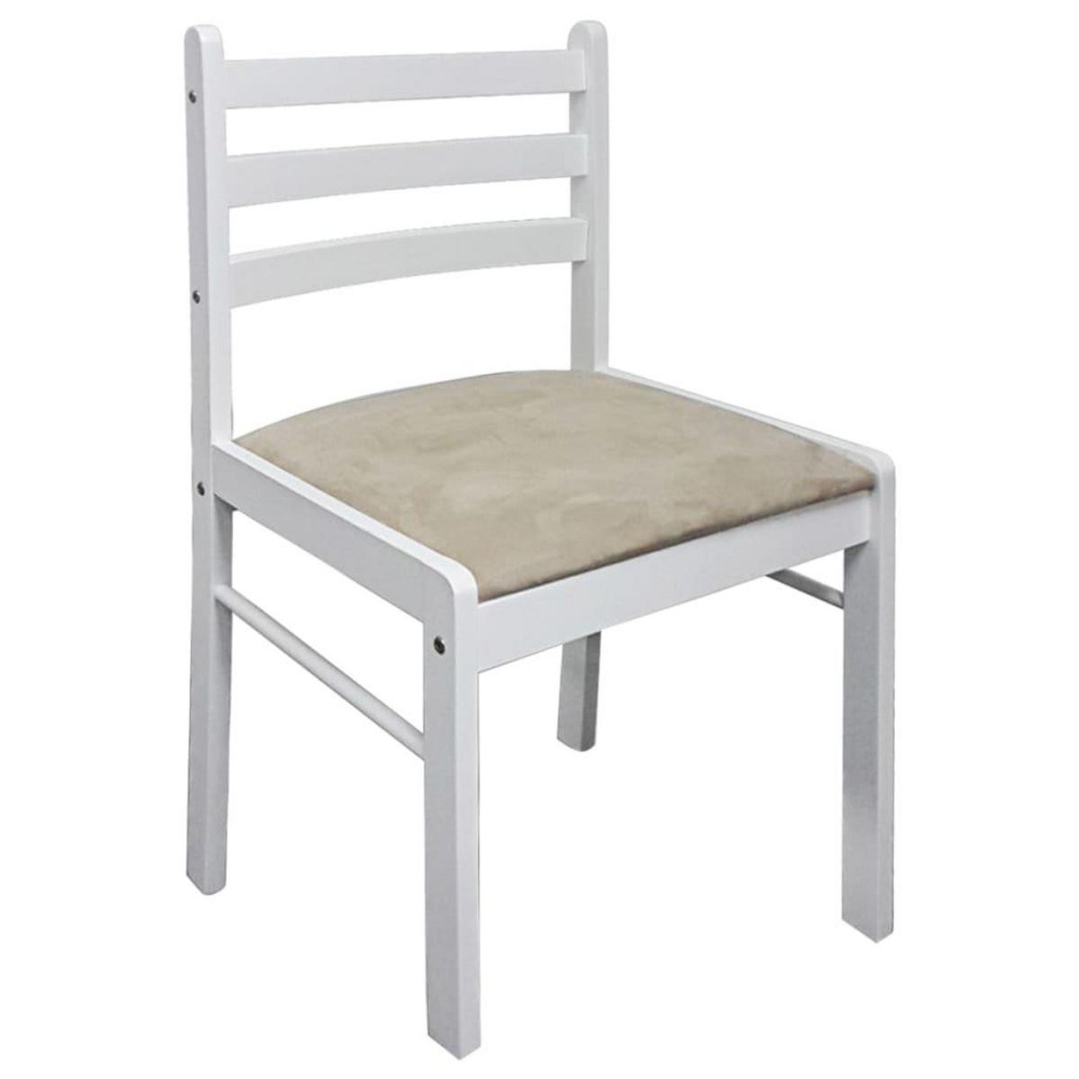 VIDAXL Chaises a manger lot de 2 blanc hevea solide et velours