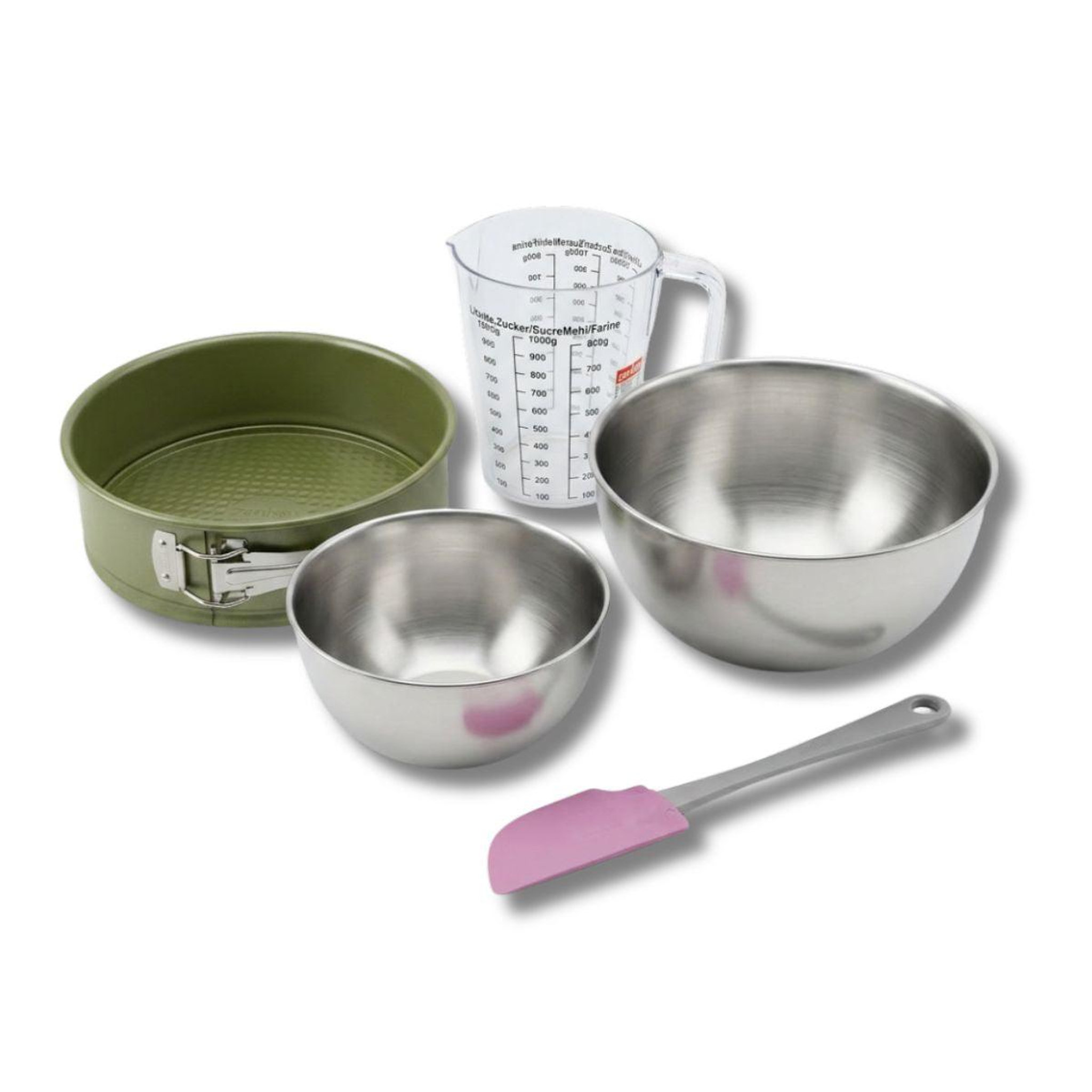 ZENKER Set de 5 ustensiles de pâtisserie moule à manqué bols spatule et verre doseur zenker green vision