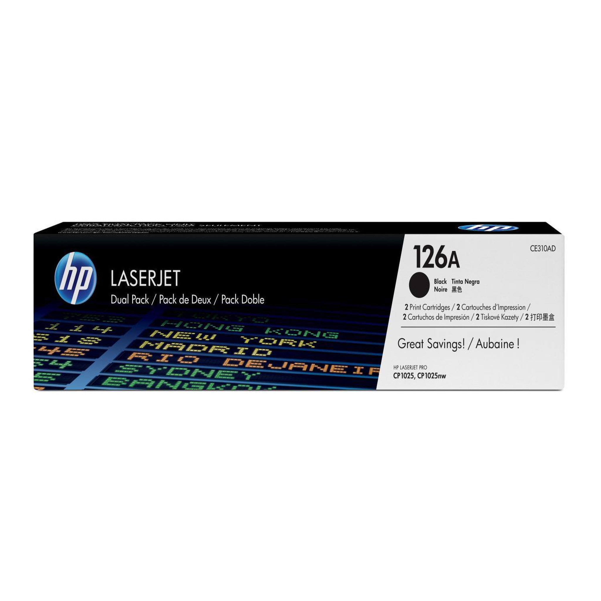 Voir la diapositive 2 : HP HP Cartouche de toner 126A - Pack de 2 - Noir