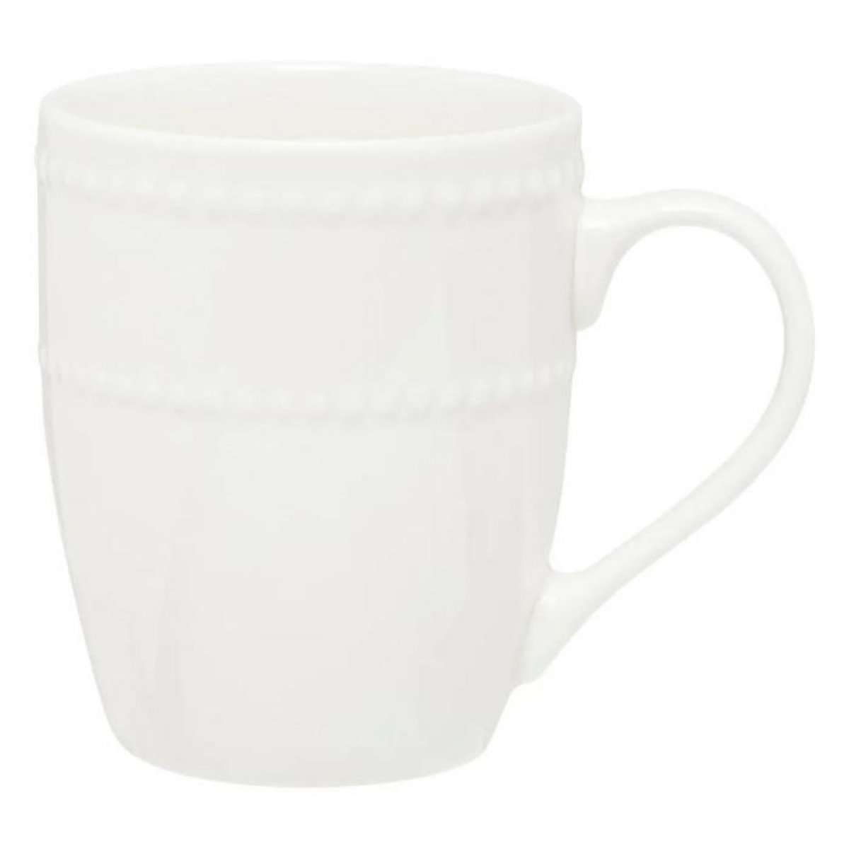 SECRET DE GOURMET Lot de 6 Mugs en Porcelaine  Perle  35cl Blanc
