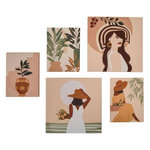 ATMOSPHERA Lot de 5 Toiles Imprimées  Cynthia  25x25cm Femme