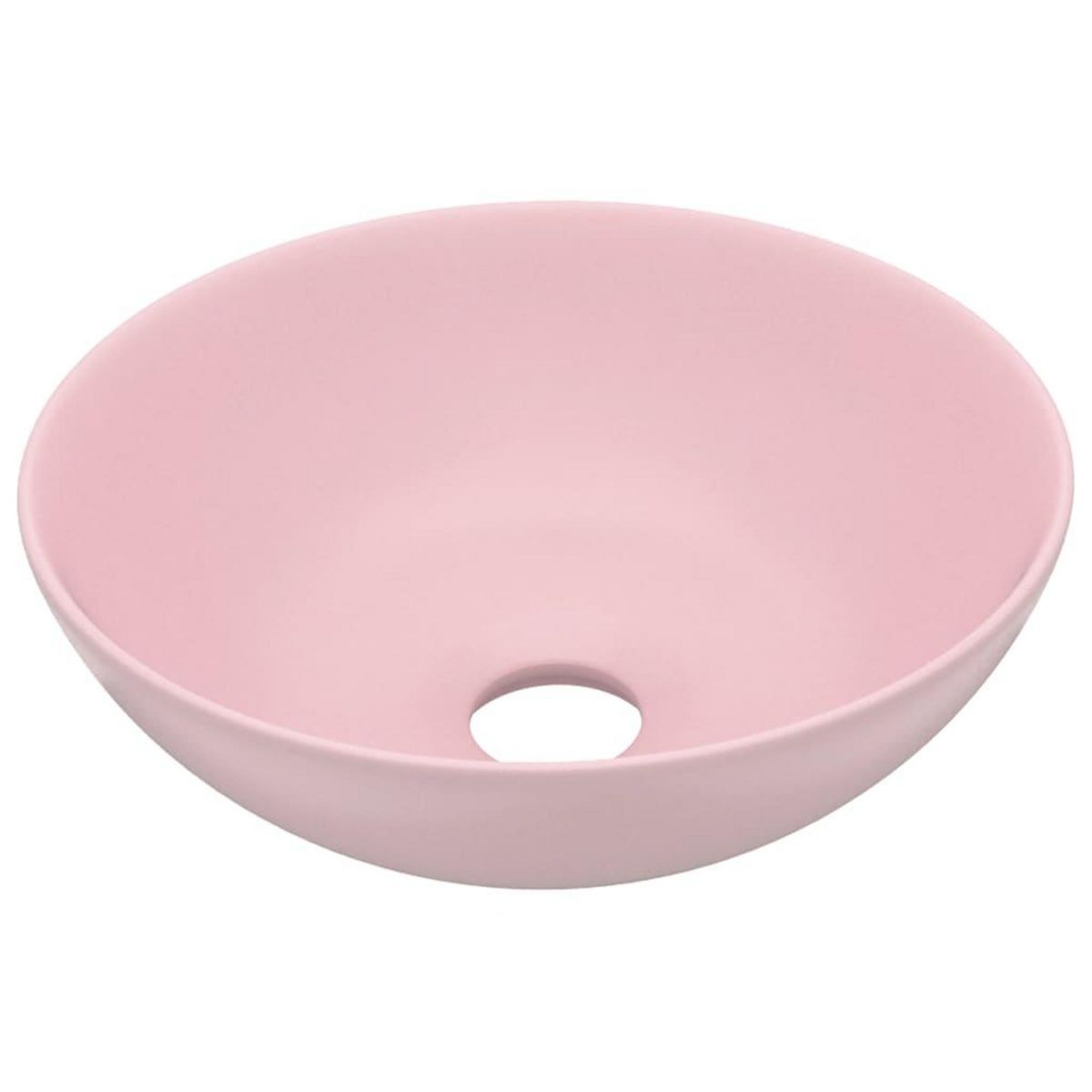 VIDAXL Lavabo de salle de bain Ceramique Rose mat Rond