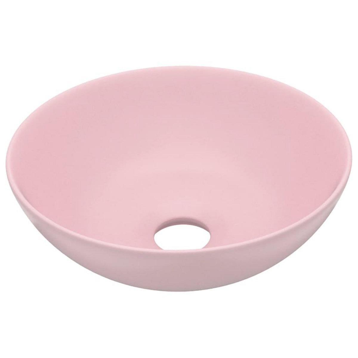 VIDAXL Lavabo de salle de bain Ceramique Rose mat Rond
