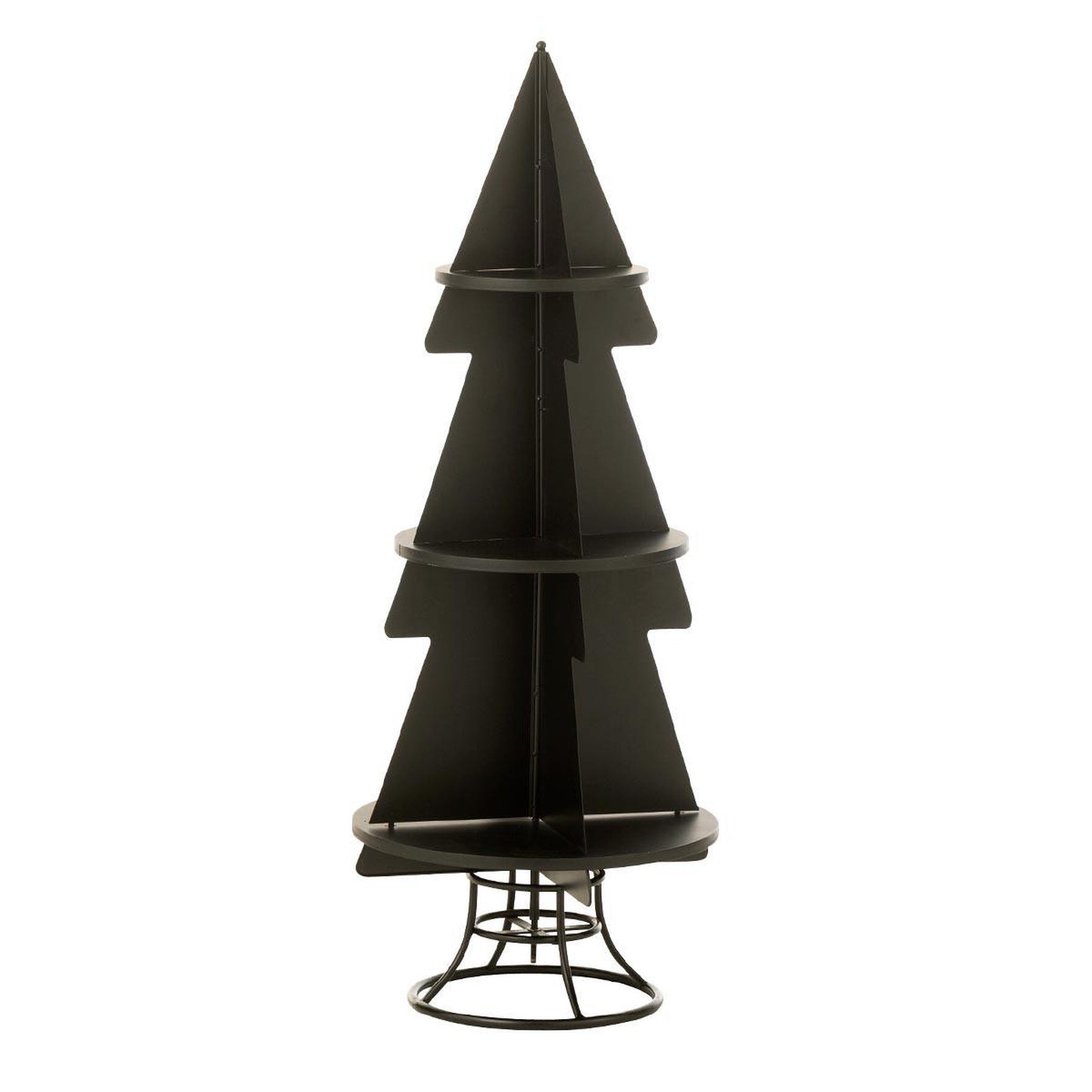 J-LINE Étagère sapin 3 niveaux  xmas  120cm noir