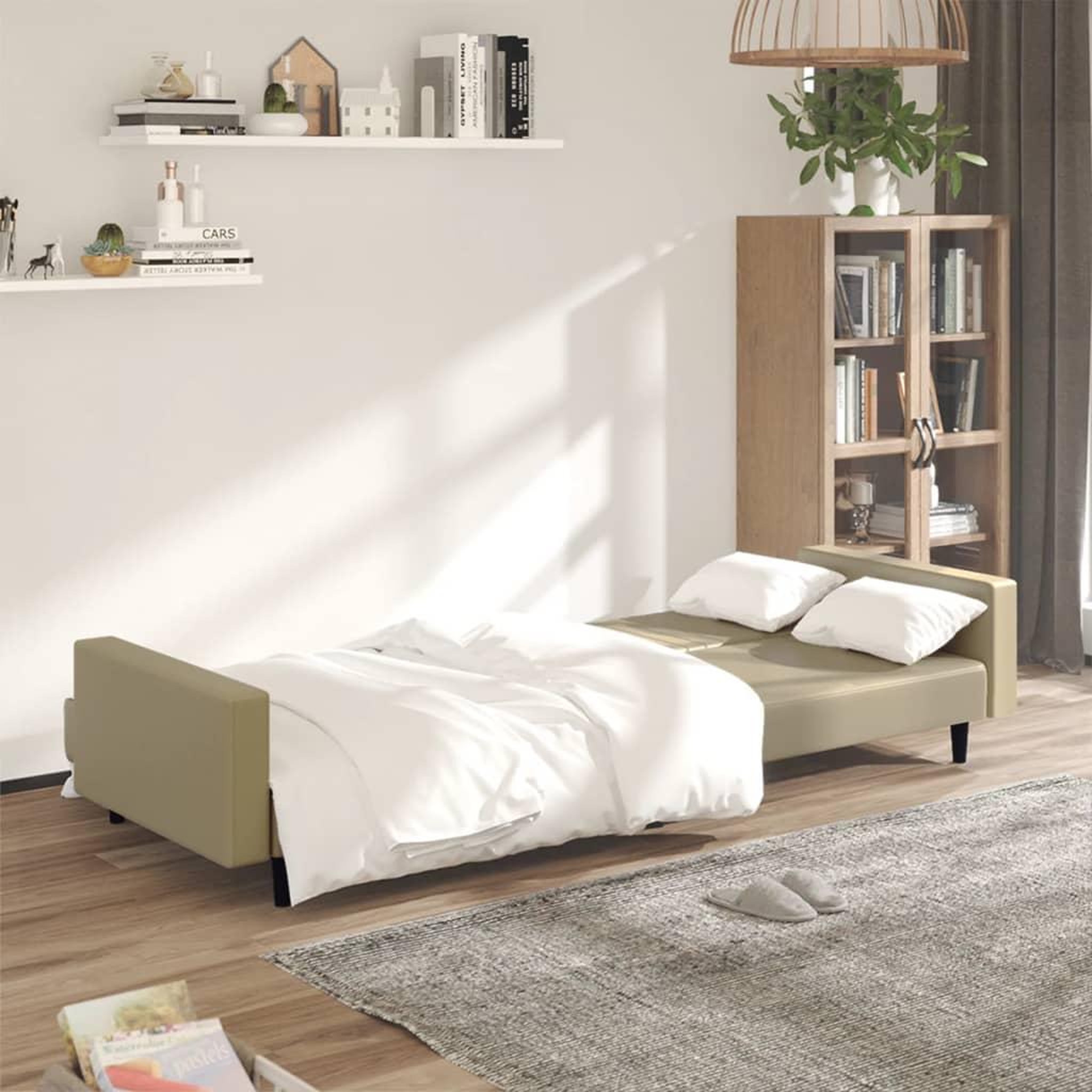 Voir la diapositive 3 : VIDAXL Canape-lit 2 places cappuccino similicuir