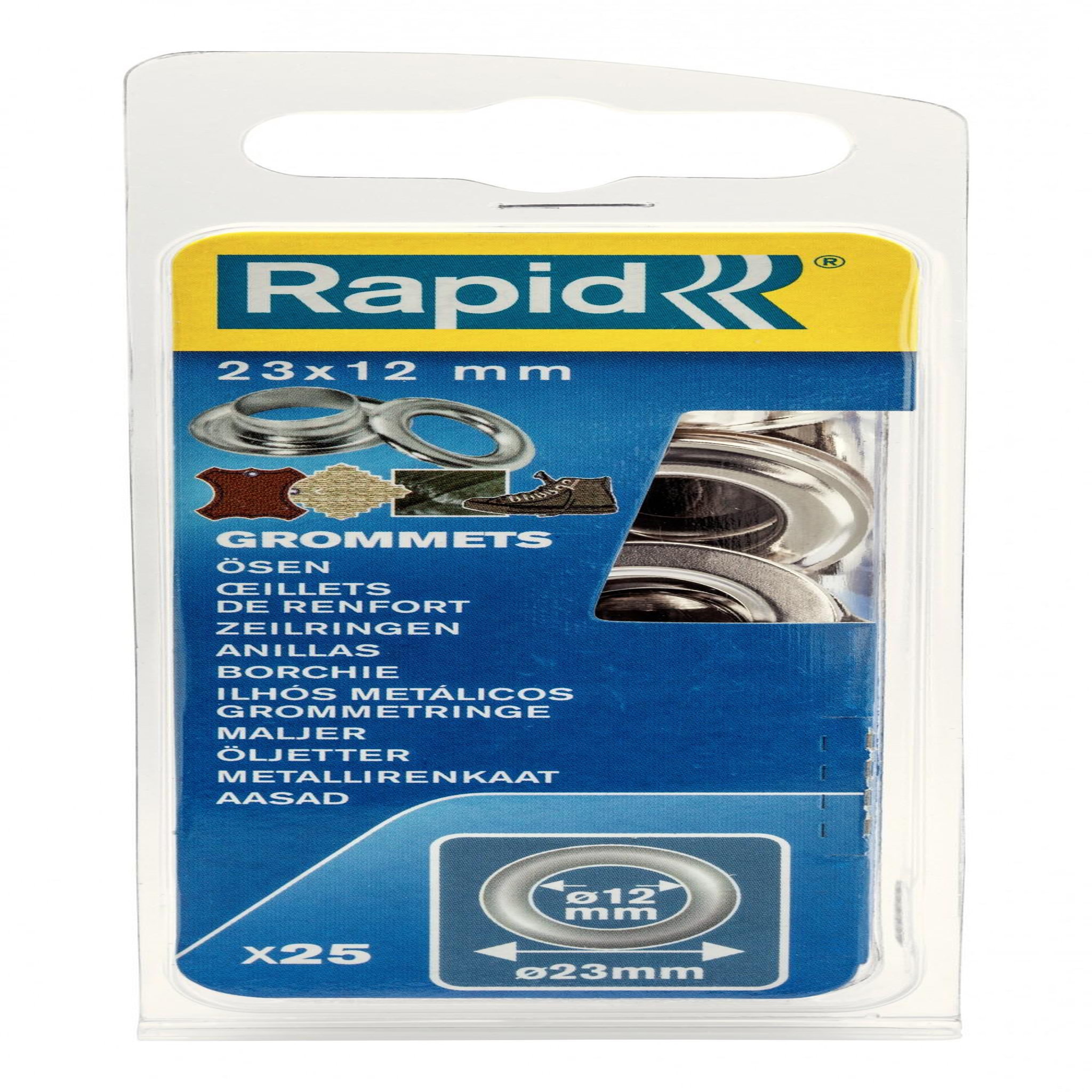 Rapid Lot de 25 oeillets acier Diam.12 RAPID