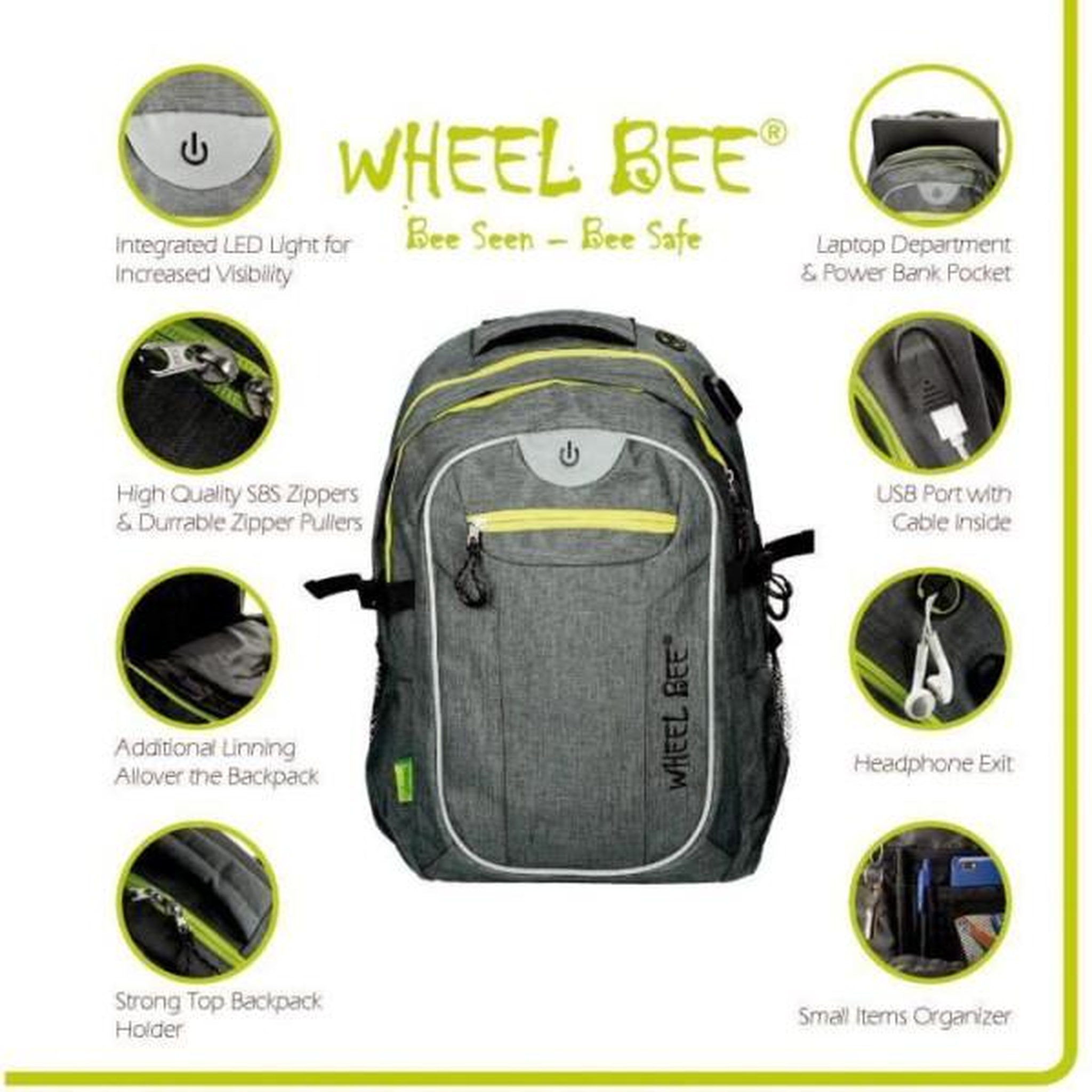 Voir la diapositive 3 : SCHILDKROT Sac a dos - SCHILDKRÖT - Wheel Bee Revolution - LED - Polyester 600D - 30L