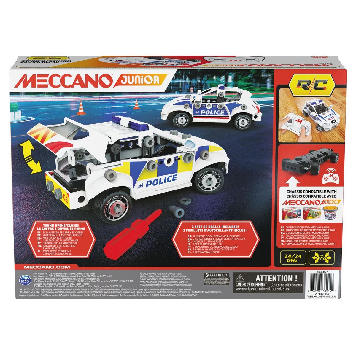 SPIN MASTER Ma voiture de police RC Meccano Junior