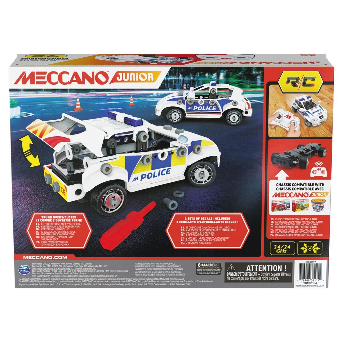 SPIN MASTER Ma voiture de police RC Meccano Junior