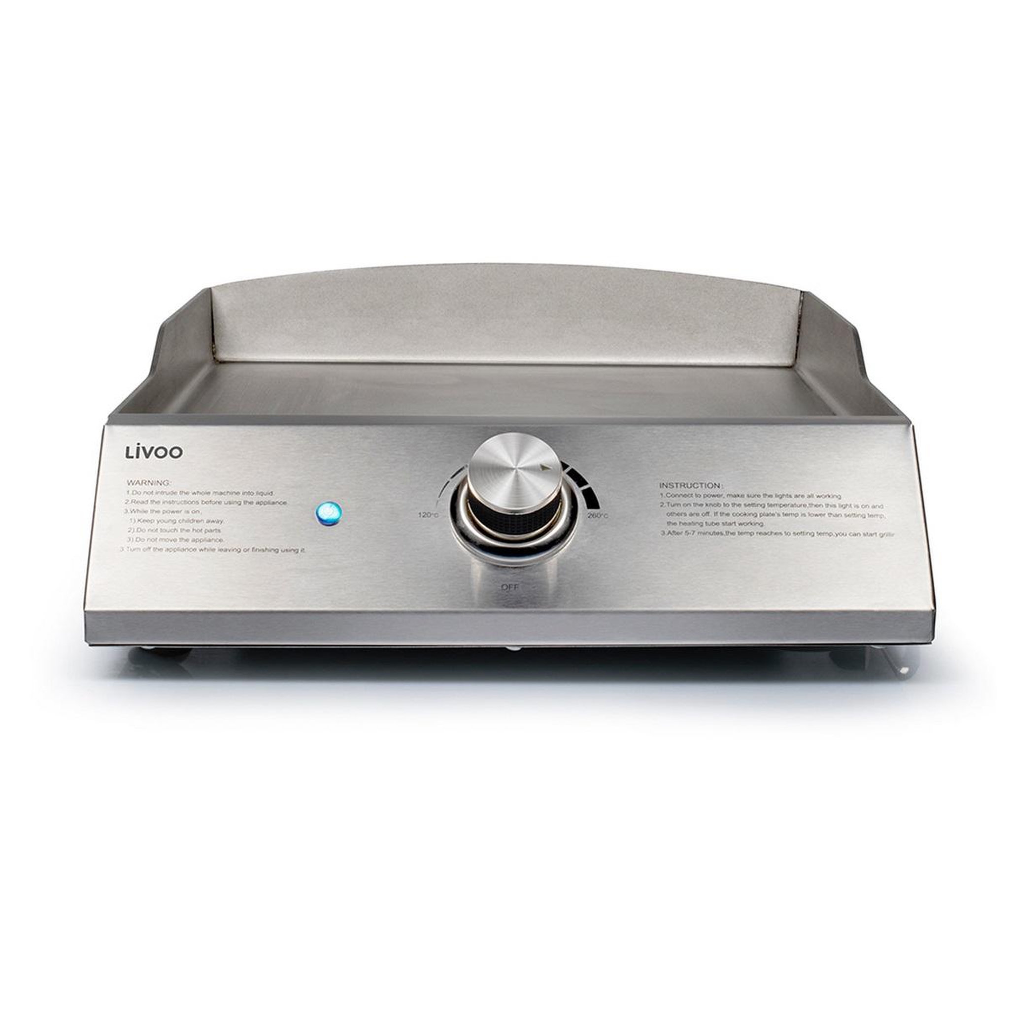 Voir la diapositive 2 : LIVOO Plancha électrique 2800w plaque inox - doc292