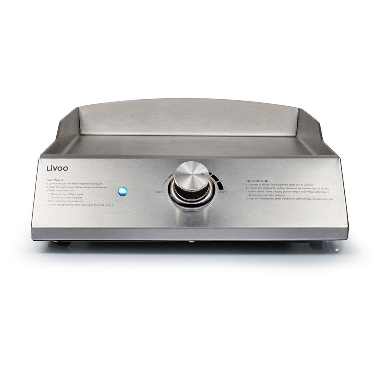 LIVOO Plancha électrique 2800w plaque inox - DOC292