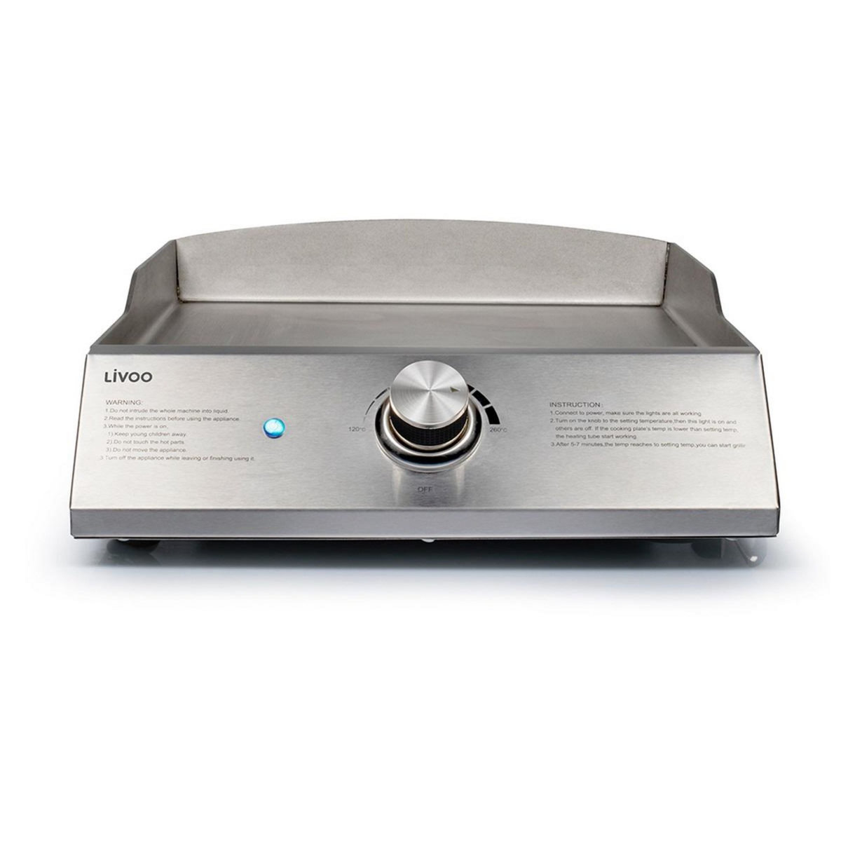 LIVOO Plancha électrique 2800w plaque inox - DOC292