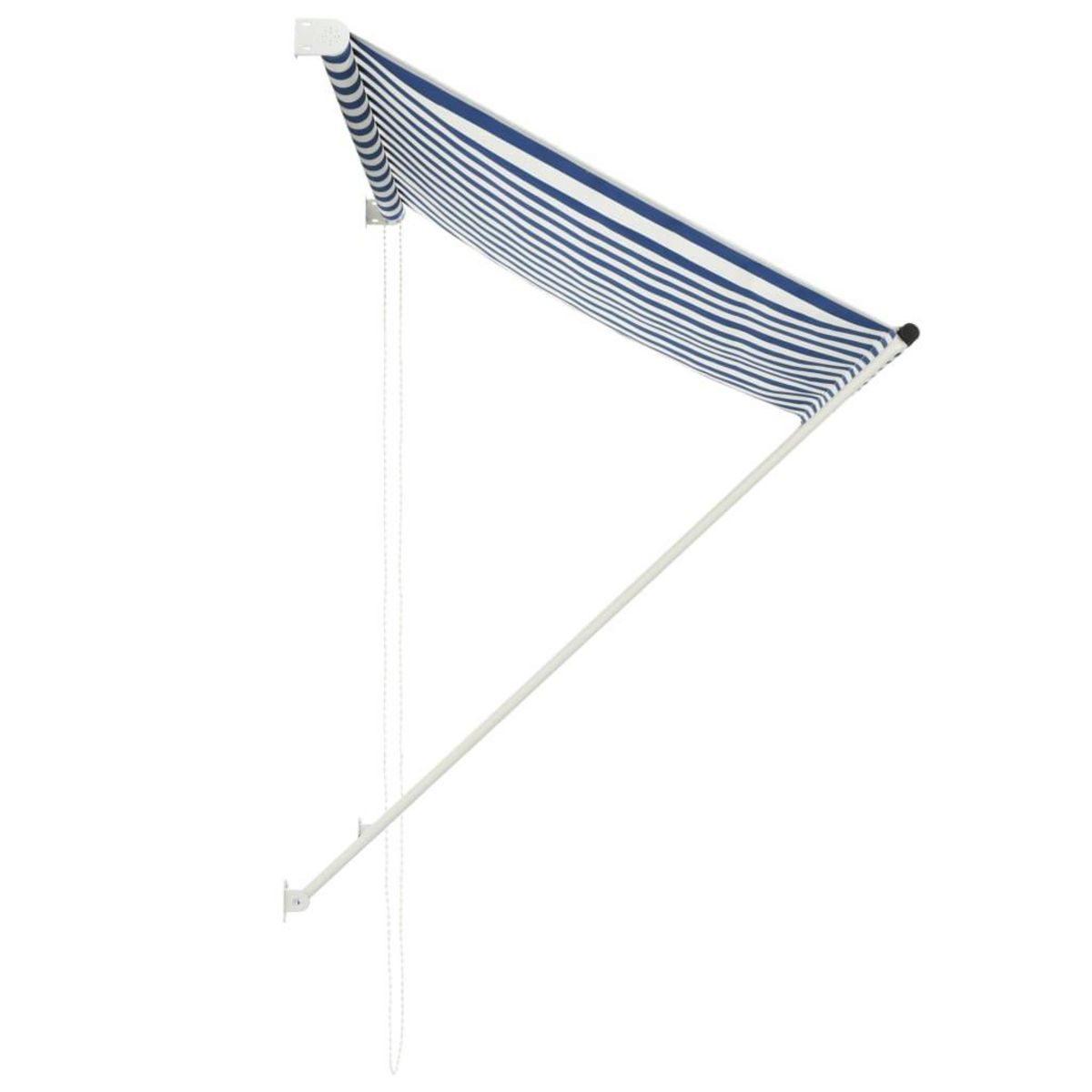 VIDAXL Auvent retractable 100x150 cm Bleu et blanc