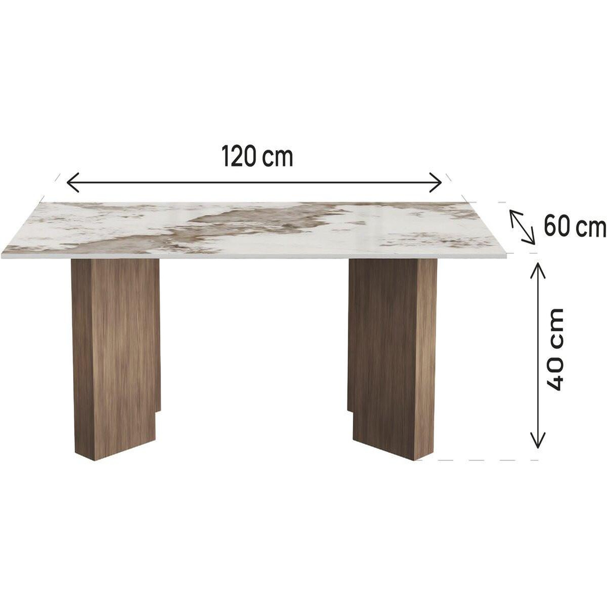 Voir la diapositive 3 : Habitat et Jardin Table basse en bois avec plateau en céramique  Elma  - 120 cm - Marron