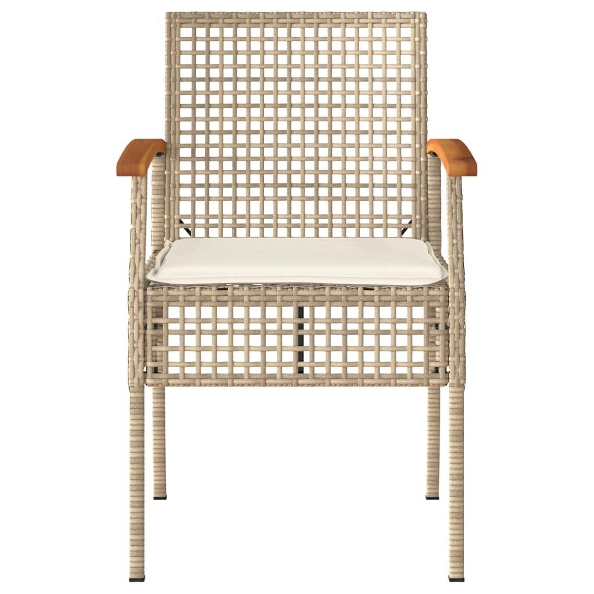 Voir la diapositive 4 : VIDAXL Chaises de jardin coussins lot de 2 beige resine tressee acacia