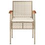 Voir la diapositive 4 : VIDAXL Chaises de jardin coussins lot de 2 beige resine tressee acacia